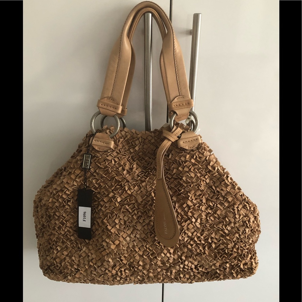 Falor Large Woven Leather Tote (made in Italy)